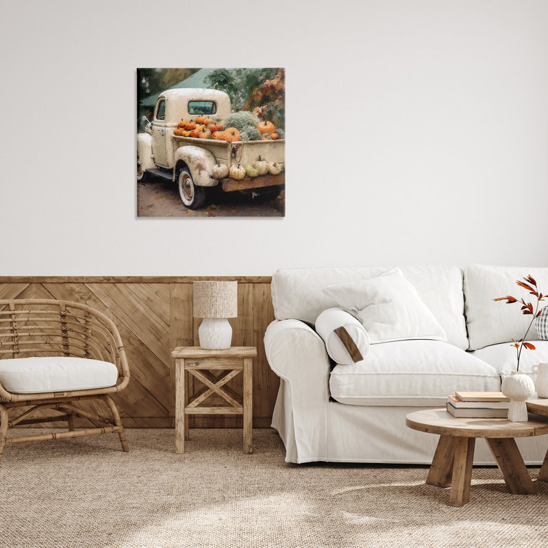 " Pumpkin & Gourd Truck ", 30" H x 30" W x 1.5" D