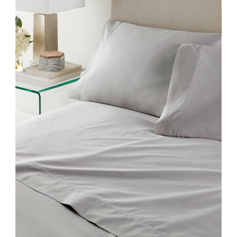 Nile 100% Cotton Guest Room Flat Sheet Case Pack, Queen Flat Sheet, Light Gray
