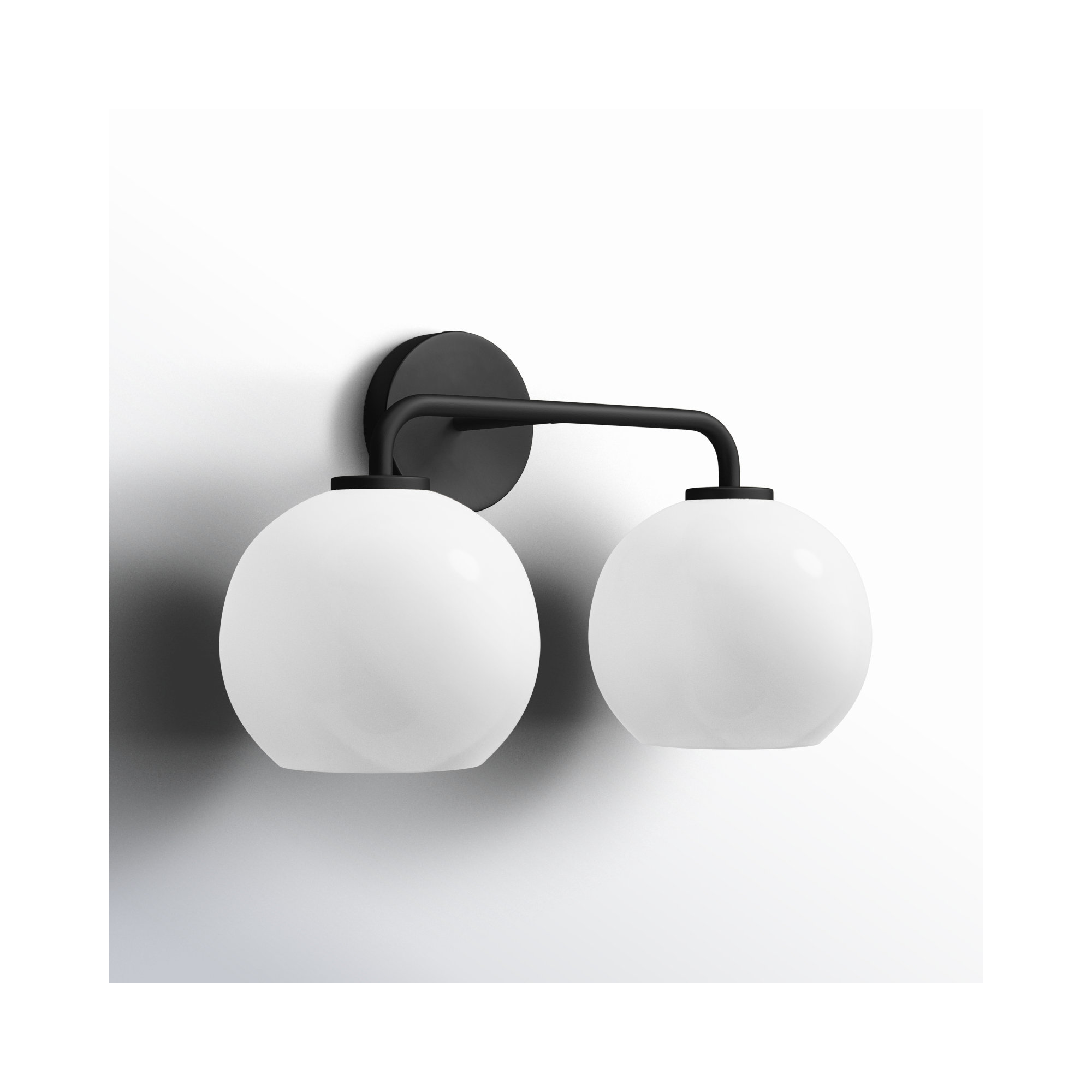 Childerley 2 Light Vanity, Midnight Black, White
