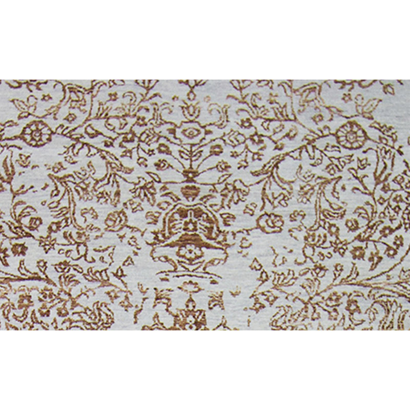 Tapis argenté / doré de haute qualité noué à la main, Rectangle 8 pi x 10 pi