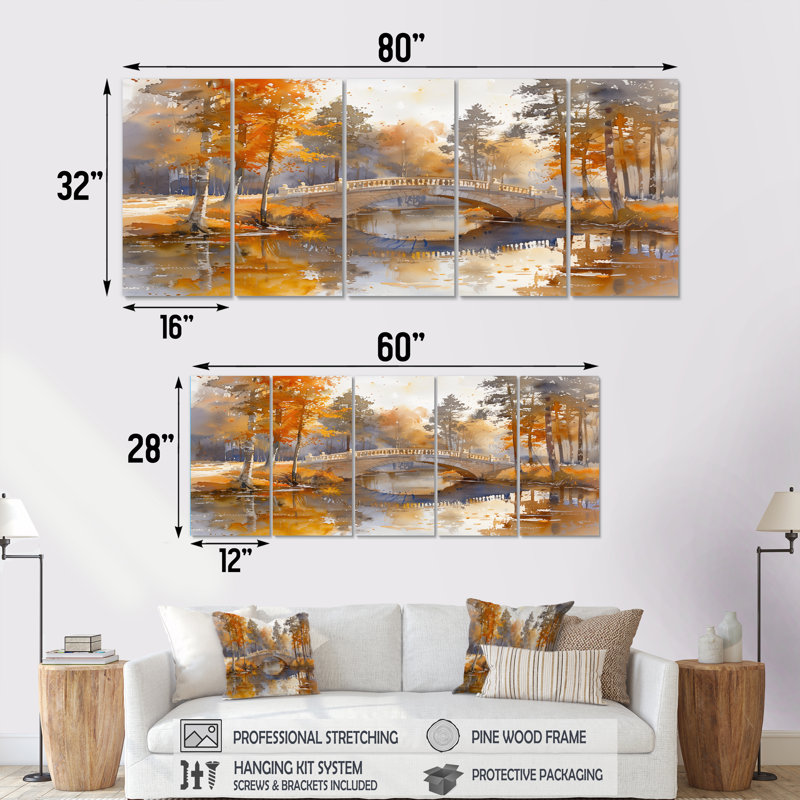 Soan - ensemble d'art mural Bridges, H 28 po x l 60 po