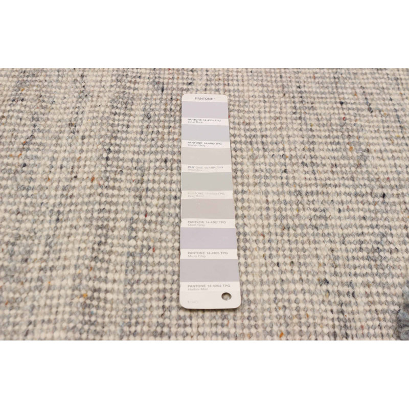 Tapis gris clair en laine noué à la main 8 pi 1 po x 9 pi 9 po Tanger