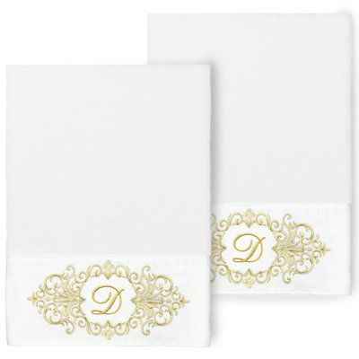 Linum Home Textiles 100% Turkish Cotton MONICA 2PC Embellished Bath Towel Set