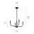 4-Light Black Convertible Chandelier-530860071