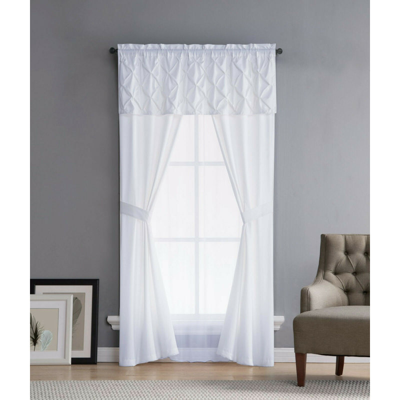 Meera Semi Sheer Curtains / Drapes Pair, White
