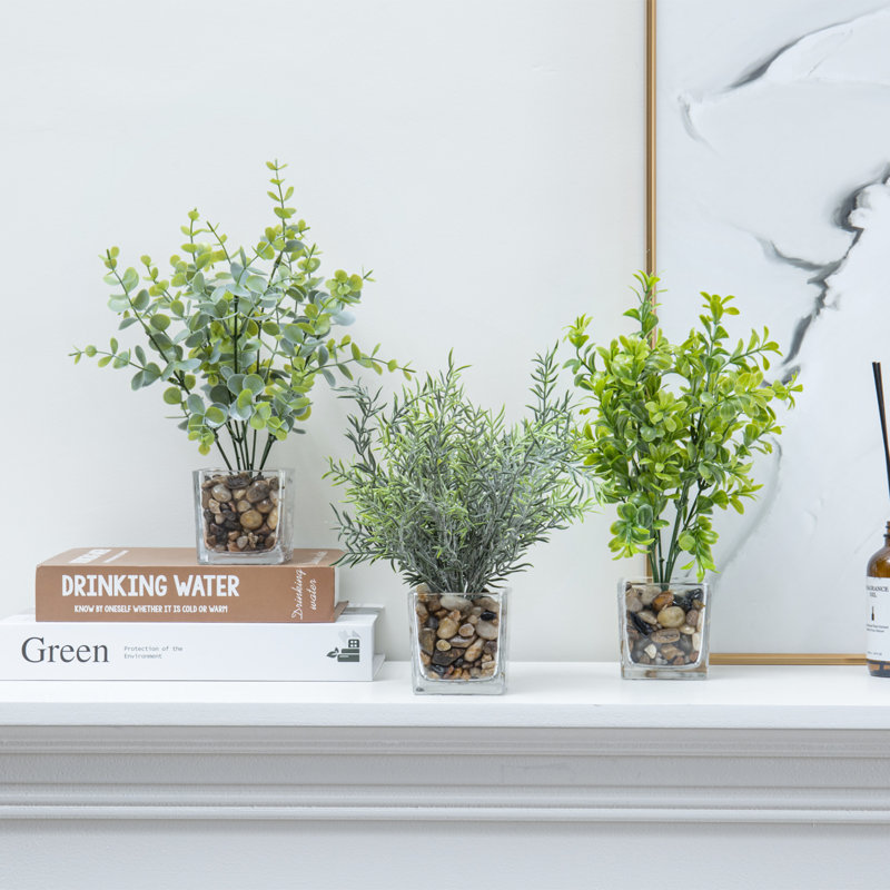 3 plantes d'eucalyptus artificiel d'intérieur 3 pièces