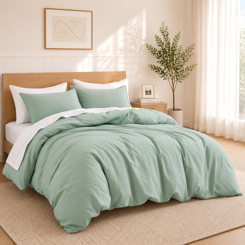Ensemble de housse de couette 100% coton avec taies décoratives, ensemble de literie toutes saisons respirant et doux, très grand