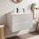  Meuble-lavabo mural simple 30 po avec lavabo en céramique et robinet, armoire flottante avec 2 tiroirs à fermeture en douceur
