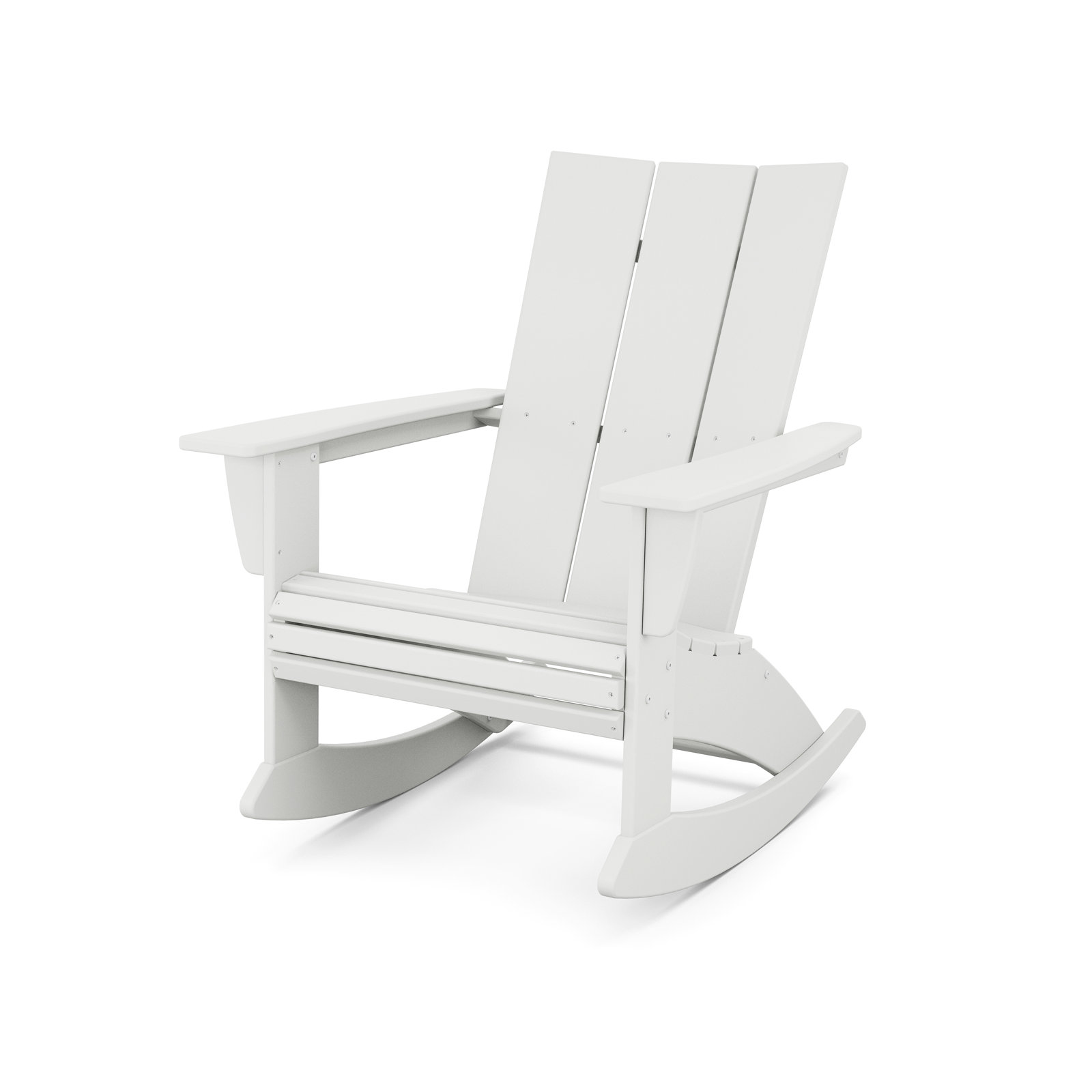 POLYWOOD® Modern Adirondack Patio Rocking Chair, White