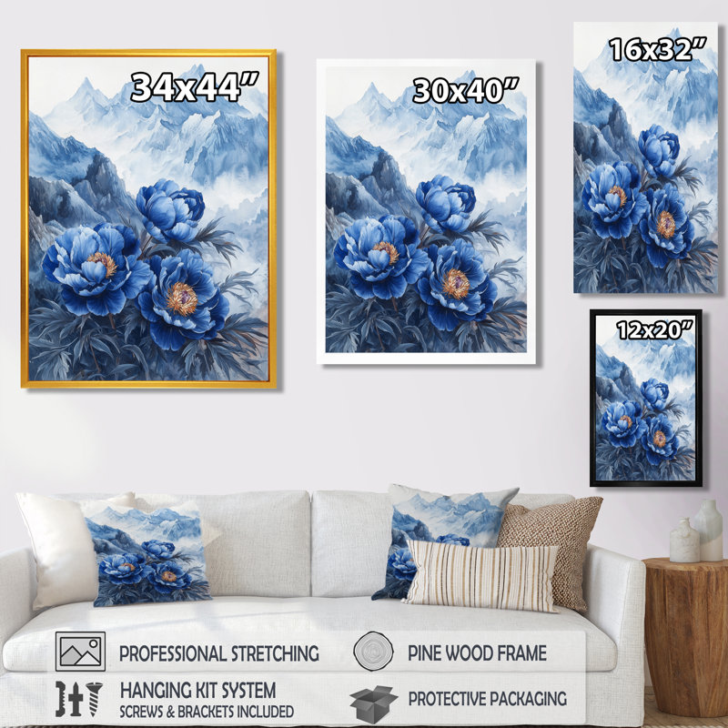 Bartle - Floral Canvas Prints, Noir, noir, noir, noir, H 20 po x l 12 po, Reproduction encadrée d'une seule photo