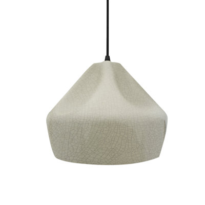 Radiance - Crease 1-Light Pendant - Celadon Green Crackle - Matte Black - 9"W x 7"H - Dedicated LED - Black Cord