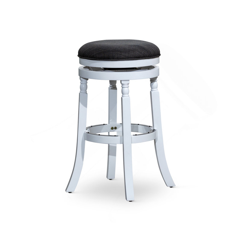 Tabouret 30 ", Siège noir / cadre blanc 