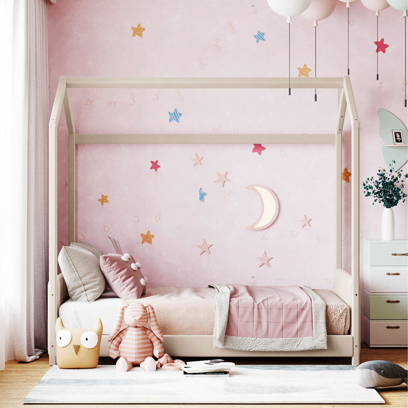 Unique Playhouse-Style Wooden Bed For , Promising Fun And Comfort, Twin