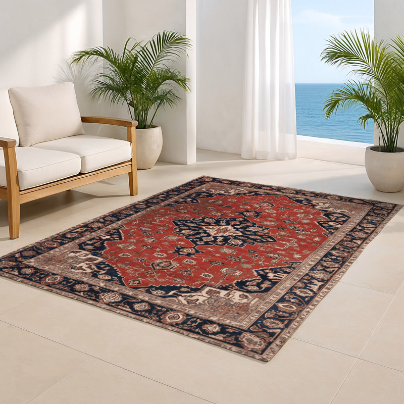 Tapis d'intérieur et d'extérieur brun Persian, Rectangulaire 8 pi x 10 pi