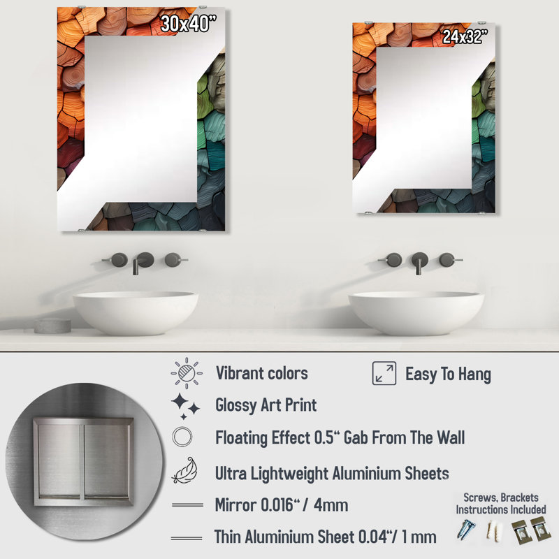 Miroir arboré, 32 po x 24 po