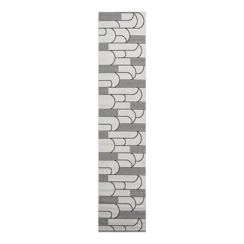 Tapis intérieur / extérieur d'extérieur moderne, Tapis de couloir 2 pi 7 po x 12 pi