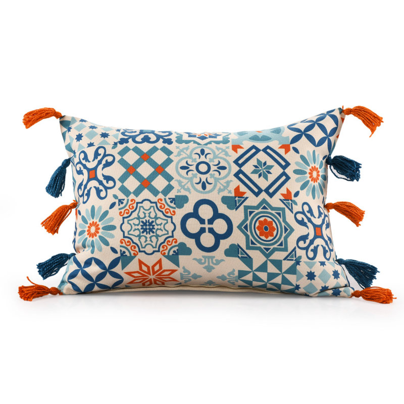 Housse et insert de coussin rectangulaire intérieur / extérieur en mélange de polyester