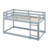 Twin Over Twin Solid Rubber Wood Floor Bunk Bed – Ladder & Strengthened Slat Bed Platform-317446244