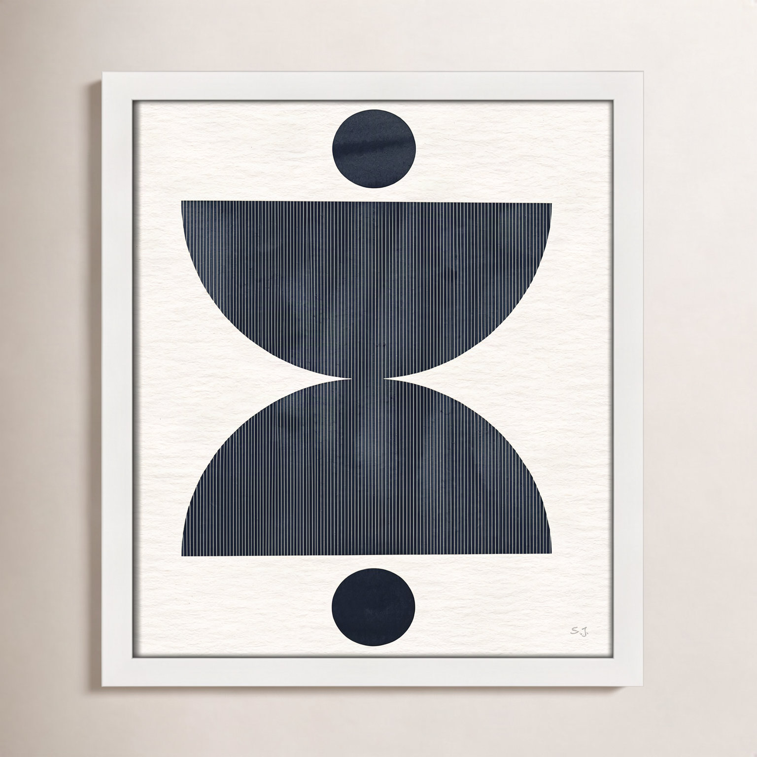 Eclipse II Print by Susan Jill, 15" H x 13" W x 0.75" D, Satin White Framed