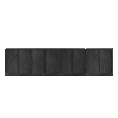Modern Accent Cabinet with 8 Glass Doors, Multifunctional Accent Chest with Large Storage and Adjustable Shelf