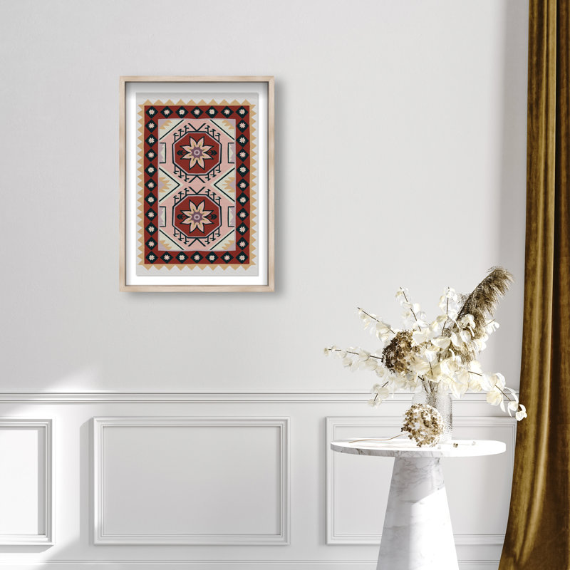 Daylight Damask Print by Oliver Gal, 25.5"H x 17.5"W, Natural Oak Shadowbox