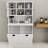 White Laundry Cabinet With Two Compartments And Removable Storage Bags Basket-1762840154