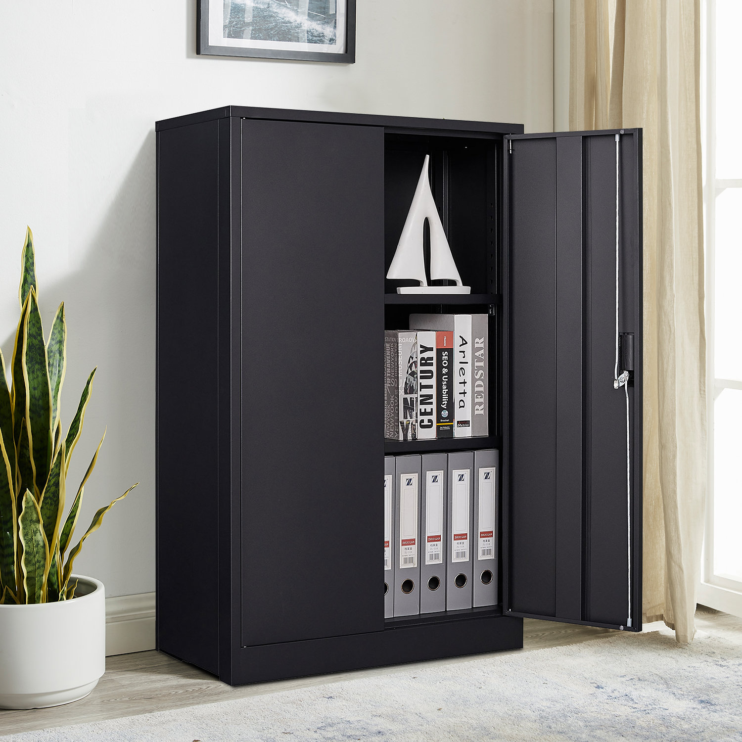 Inbox Zero Dalziel 27.6'' Wide 4 - Shelf Storage Cabinet & Reviews