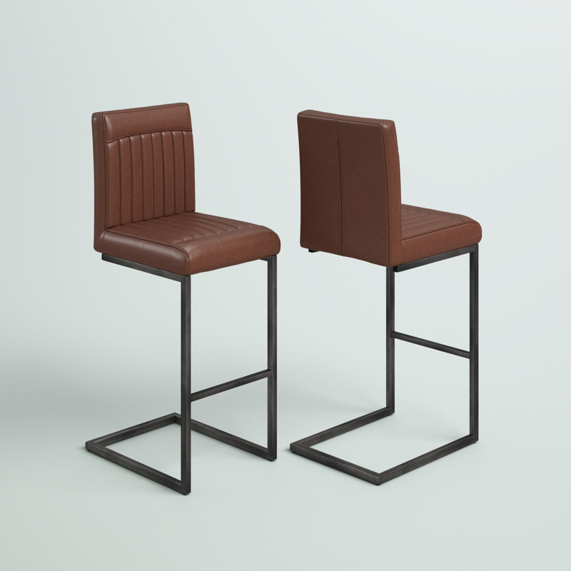 Casteel Upholstered Counter Stool, Antique Cigar Brown, Bar Stool (31.5" Seat Height)