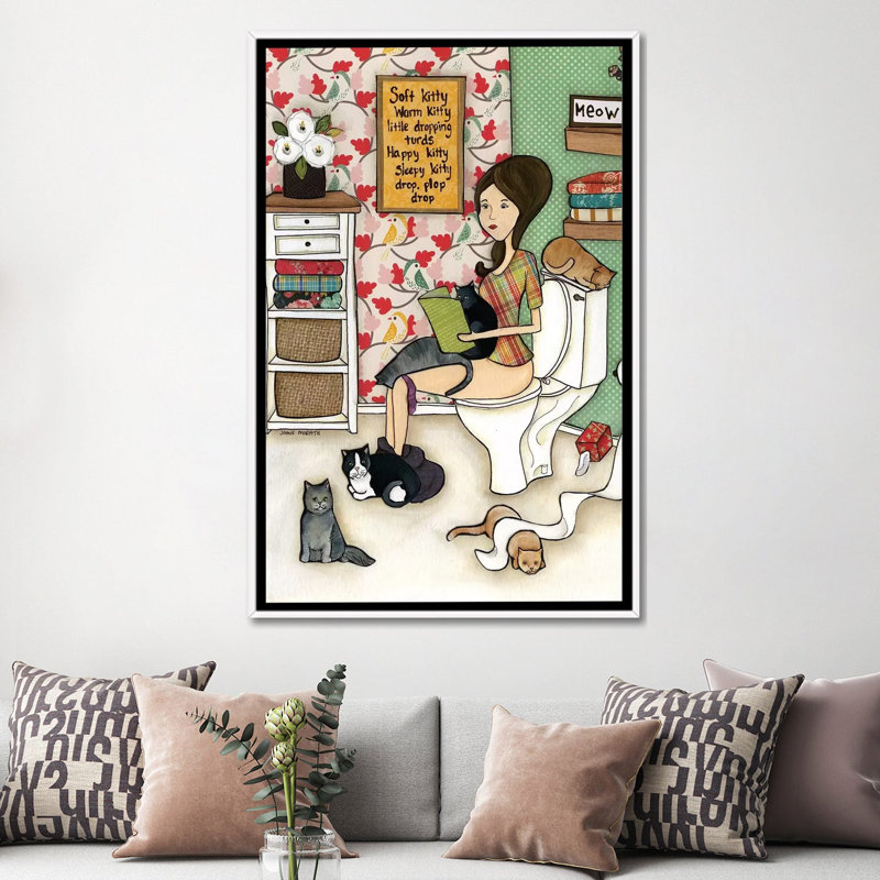 Petite Tourse tombant de Jamie Morath-impression, H 60 po x l 40po x P 1,5 po, Toile blanche encadrée, Pas de tapis