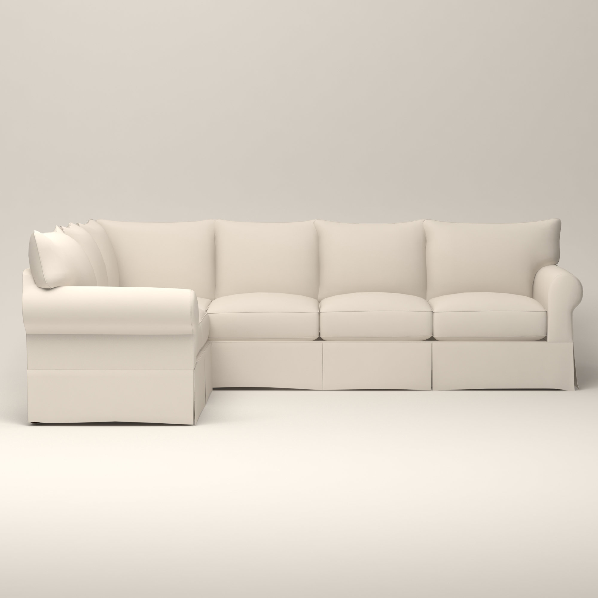 Amari Upholstered L-Sectional, Left Hand Facing, Bayou Off White Canvas