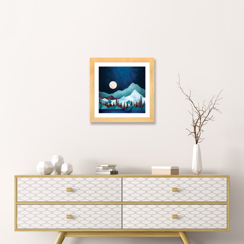 Moon Bay - imprimé, H 16 po x l 16 po x p 1 po, Cadre papier naturel