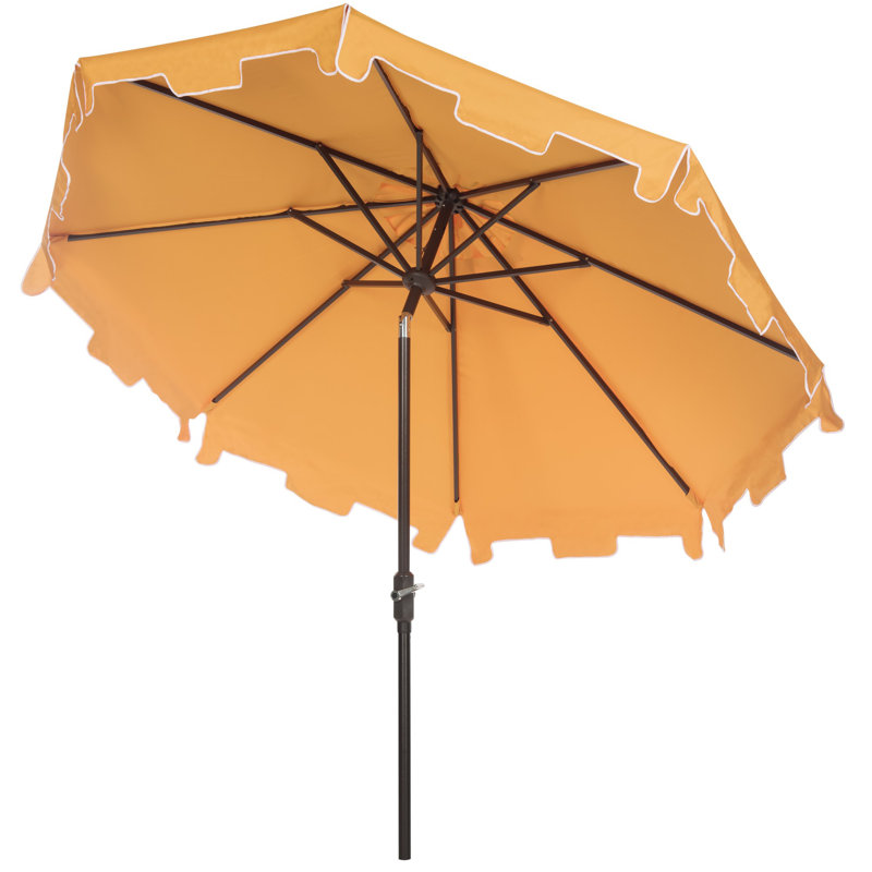 Parasol du marché Coramae, Jaune / Blanc, Brun, 100,79 po L x 100,79 po po