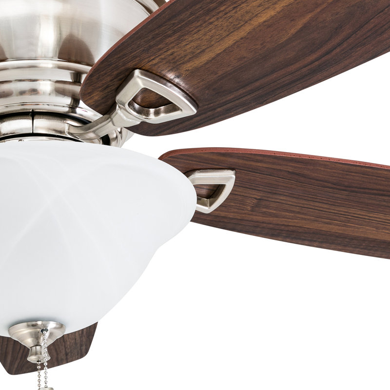Ventilateur de plafond d'intérieur à DEL 52 po Glen Alden, Nickel brossé