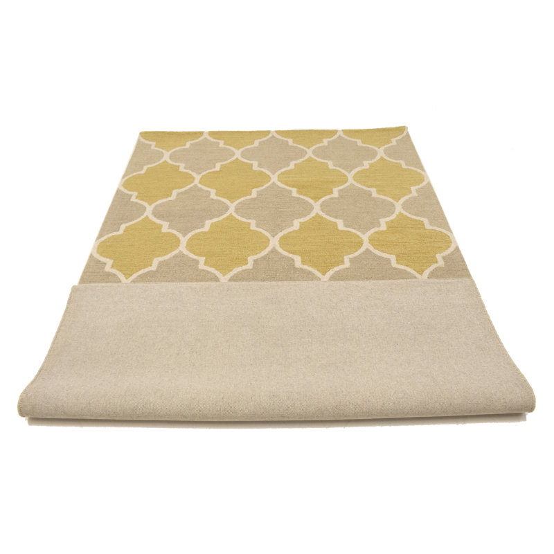 Tapis oriental beige et doré moderne 5 X 8