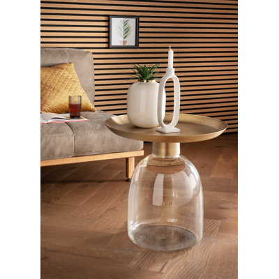 Alshareef Pedestal Round Tray Top Side Table