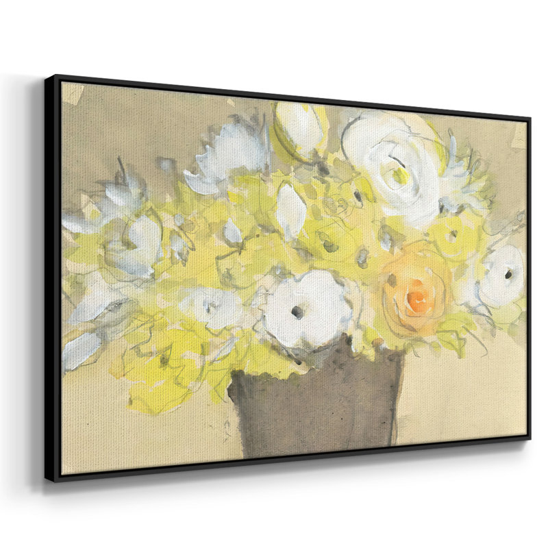Table Bouquet II, Toile encadrée noire, H 25 po x l 37 po x P 2 po