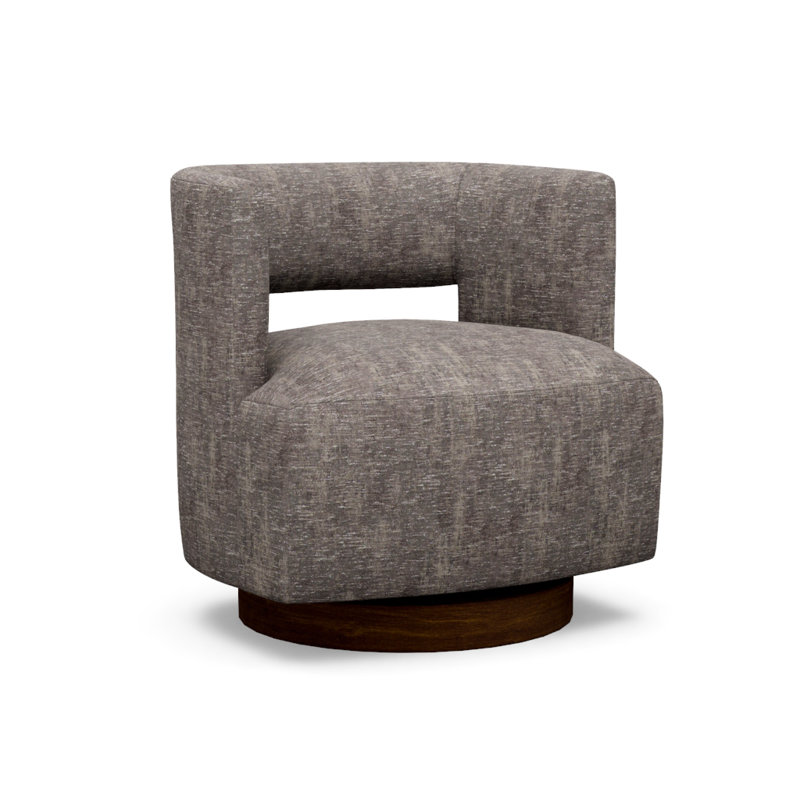 Crystle Swivel Barrel Chair, 8240-70, Walnut