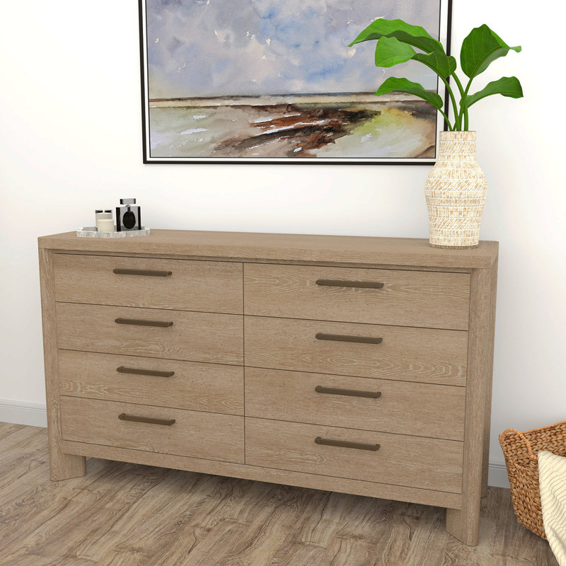 Commode 8 tiroirs brun clair