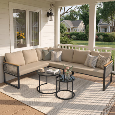L-shaped Patio Sectional With Cushions