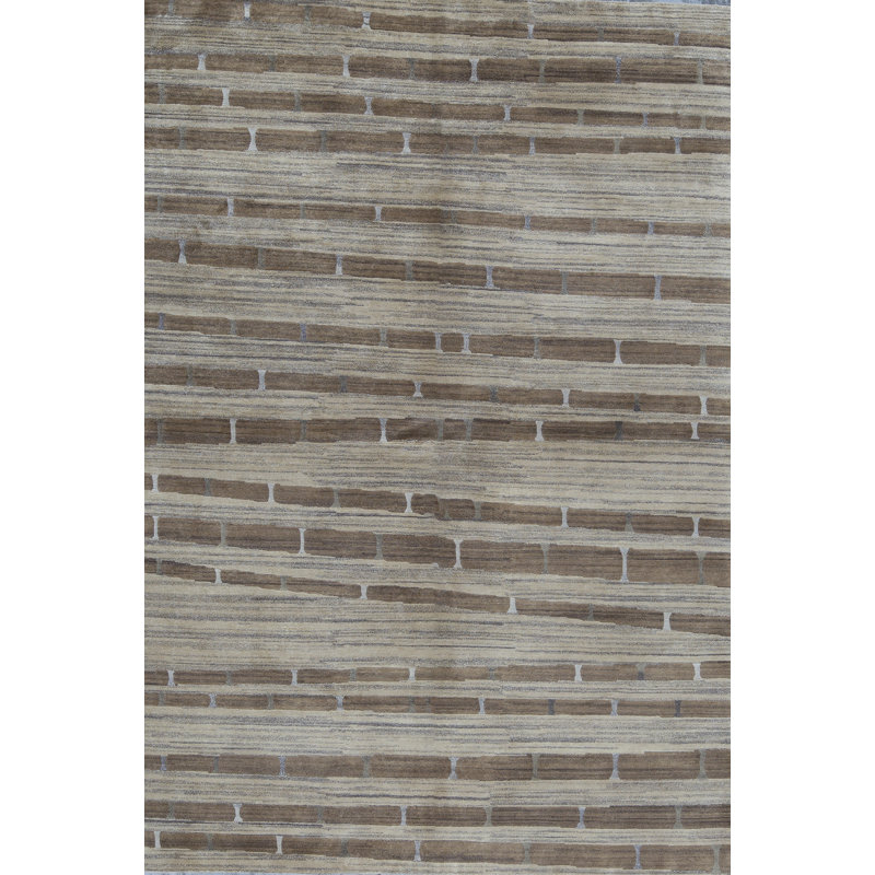 Hand-Knotted High-Quality Brown Area Rug