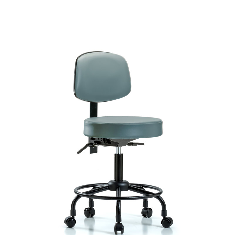 Lamayah Vinyl Task Chair, Casters, Sterling