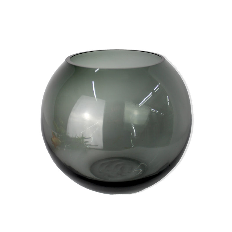 Dahntay Handmade Glass Table Vase, Grey