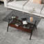 Table basse et tables de bout, table en verre trempé avec tablette en bois pour le salon-704703852-704703855