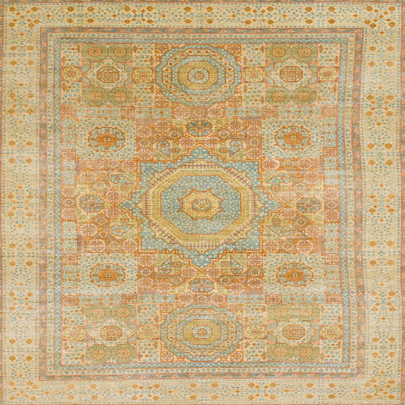Tapis abstrait moderne 1462, Carré 8 pi