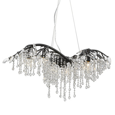 Lustre à niveaux unique / audacieux à 6 lumières avec accents de cristal Montriel
