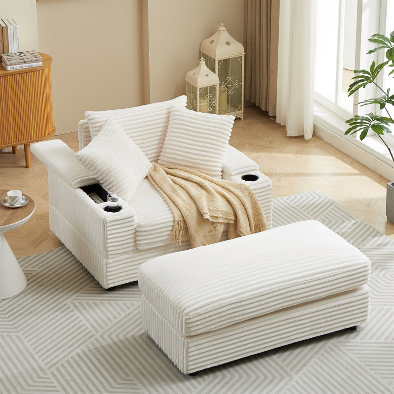Chaise longue Janar, Beige