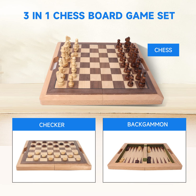 Bisiot 8'' L Manufactured Wood Game Set