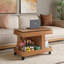 360°Rotating End Table with Wheels