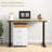 HOMCOM 3 Drawer Home Office Storage Cabinet, Office Drawer on Wheels with Removable Tray, Under Desk Printer Stand with Storage