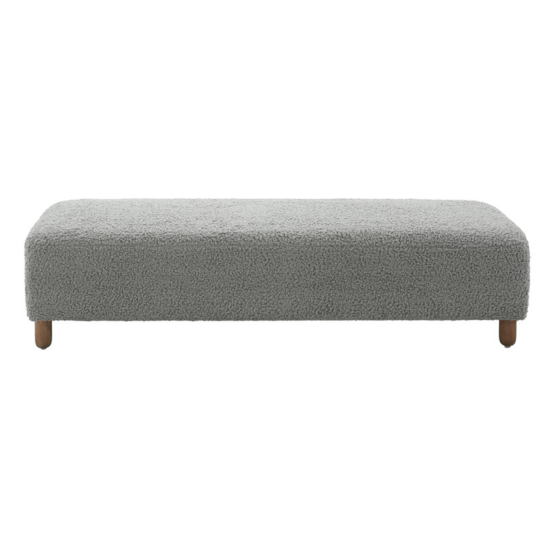 Teddy Upholstered Ottoman, Light Gray